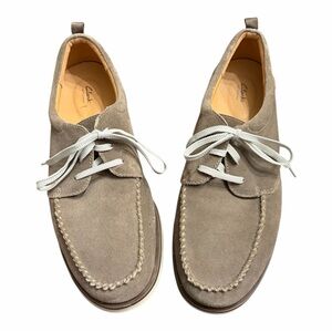 Clarks Edgewood Mix Men’s Taupe Suede Casual Oxford Shoes Size 12M